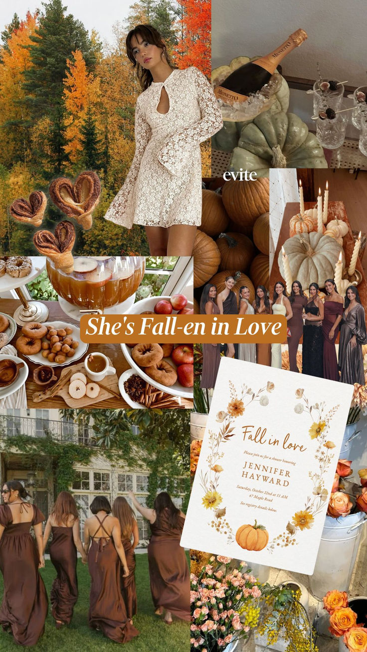 evite autumn flowers she's fallen in love fall in love brida