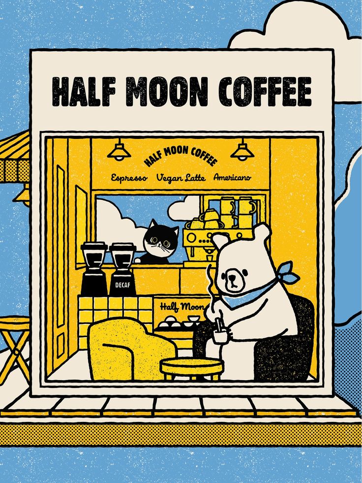 Pickakey the Poster 🌙Half moon coffee shop☕️ Only three menu