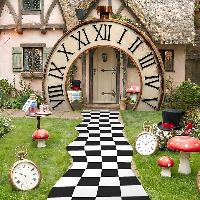 Amazon.com: Preboun Wonderland Party Decorations Clock Door 