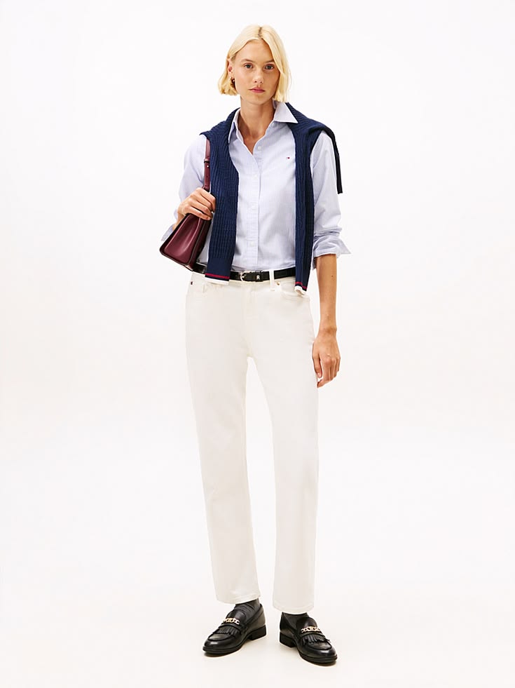 Relaxed Fit Yarn Dyed Oxford Shirt | Blue | Tommy Hilfiger