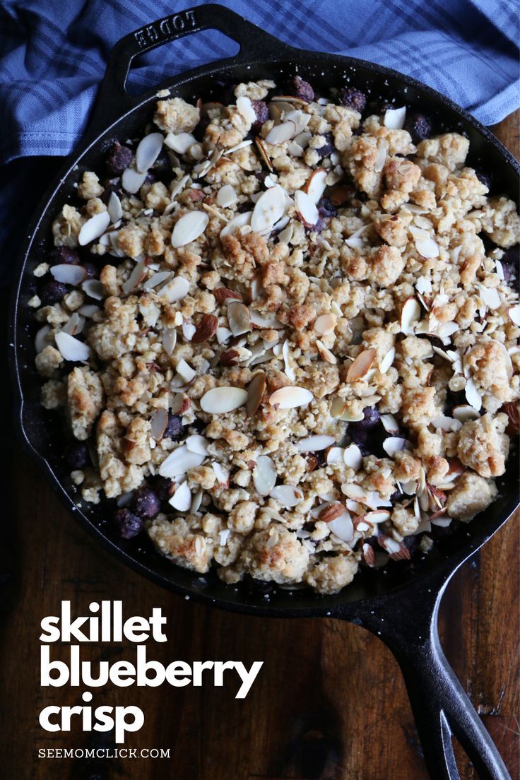 Skillet Blueberry Crisp can be made with fresh or frozen blu