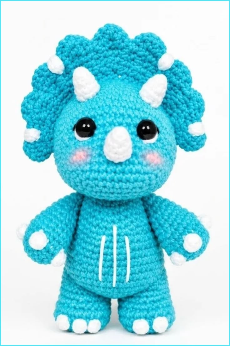 Fun Crochet Triceratops Free Pattern For Dinosaur Gifts