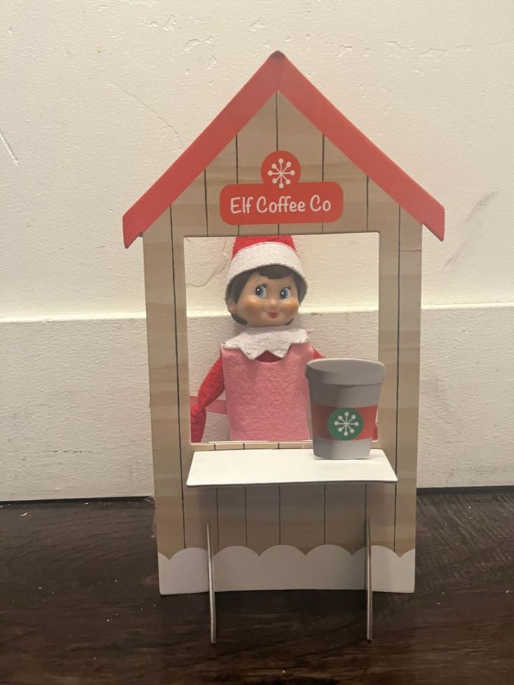 This playful Elf on the Shelf is taking over the coffee shop