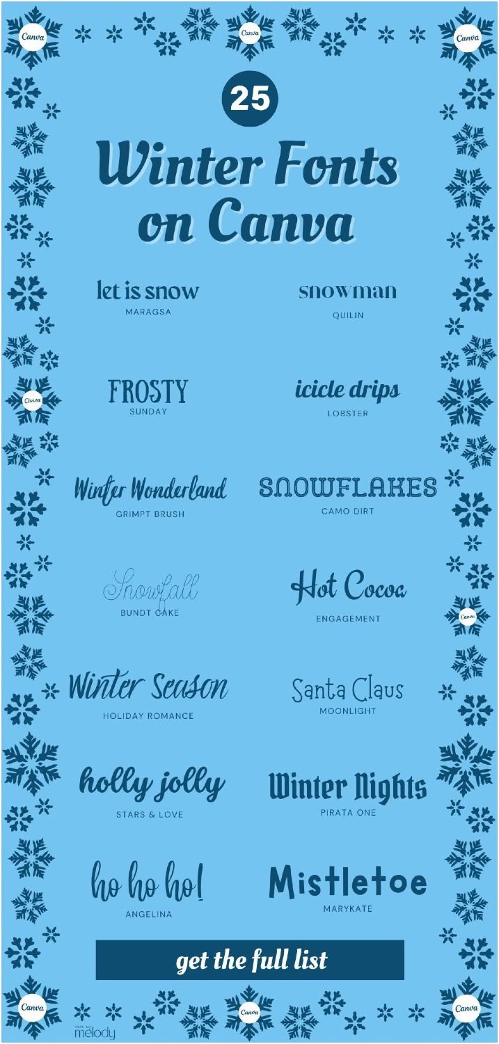 Cozy up your designs with 25 best winter fonts on Canva. Whe