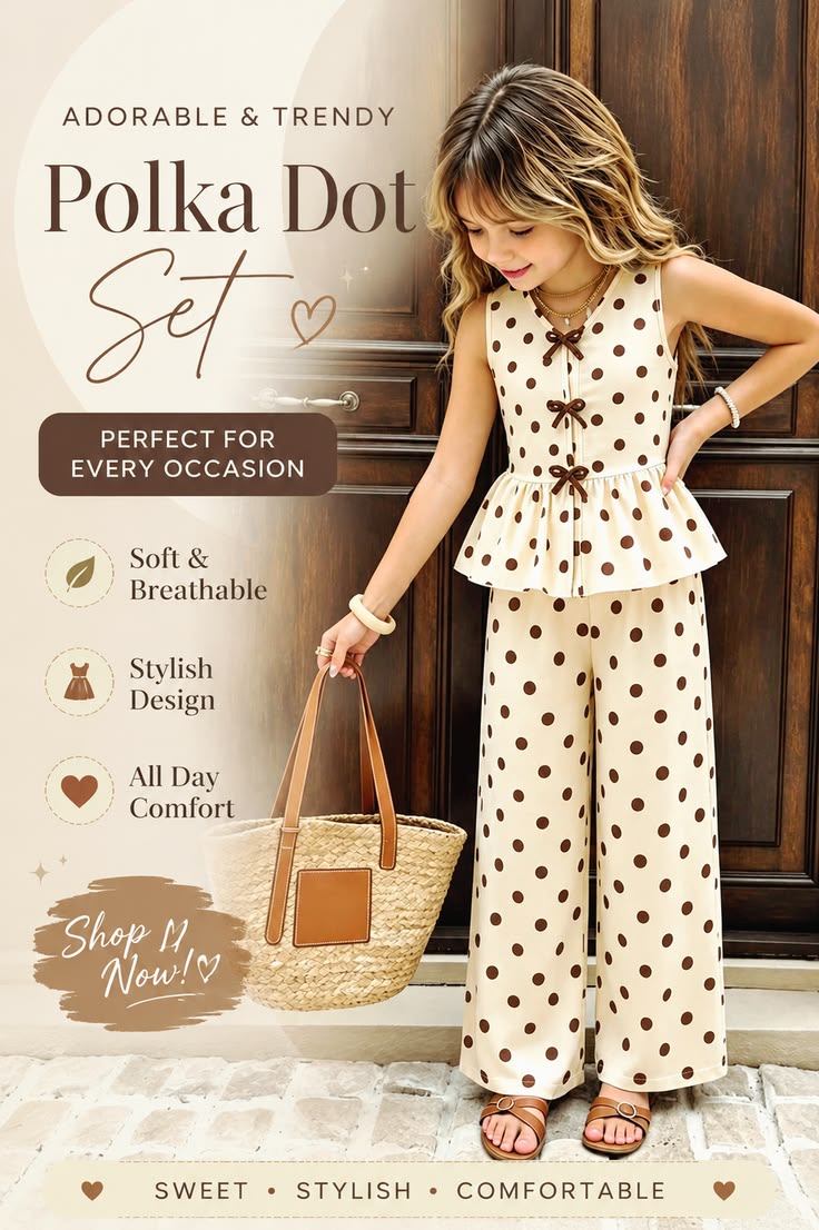 Make every day extra stylish with this adorable polka dot gi