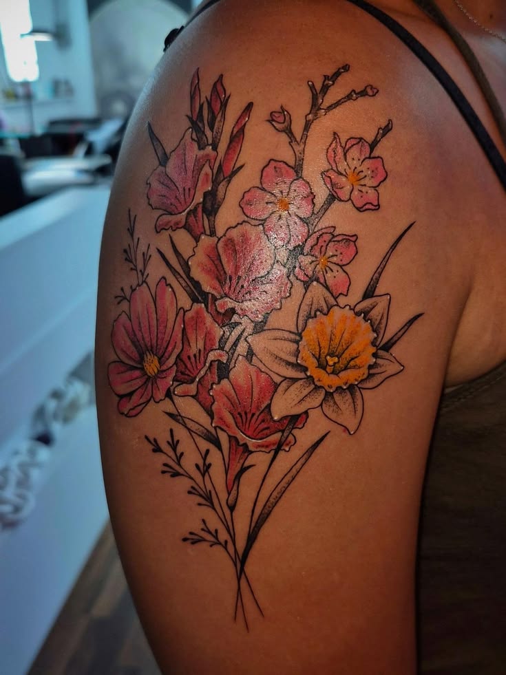 Dawneil has been waiting to get this birth flower bouquet fo