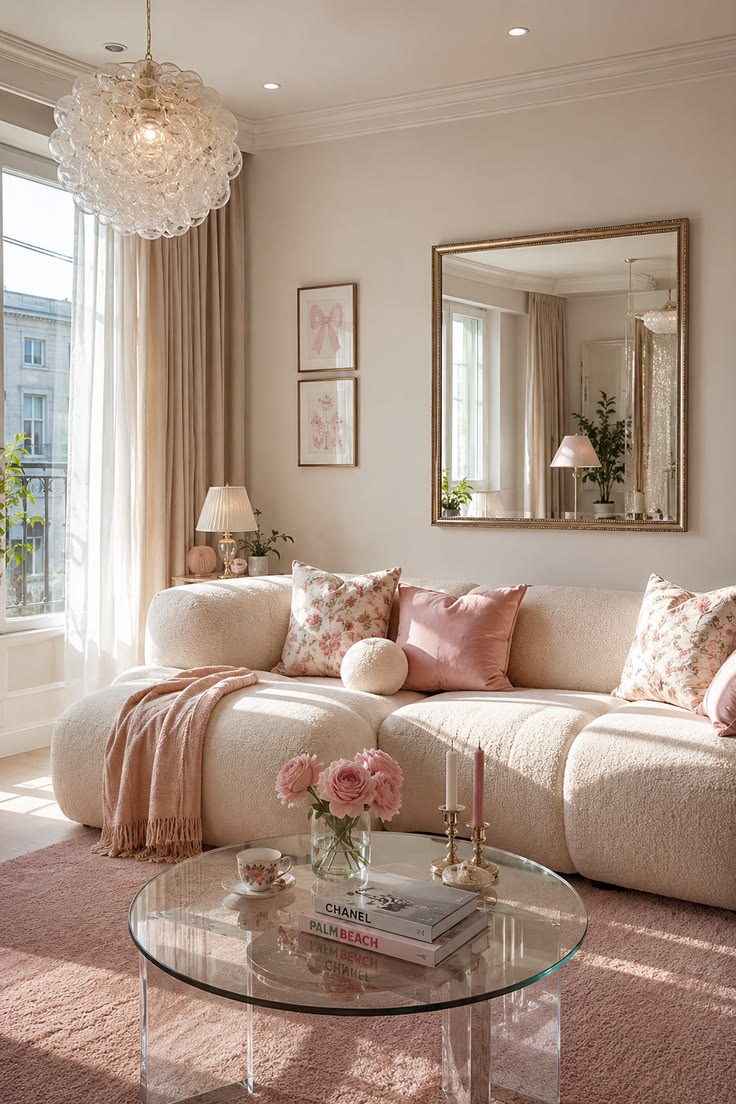 Romanticize your space with this French Parisian living room