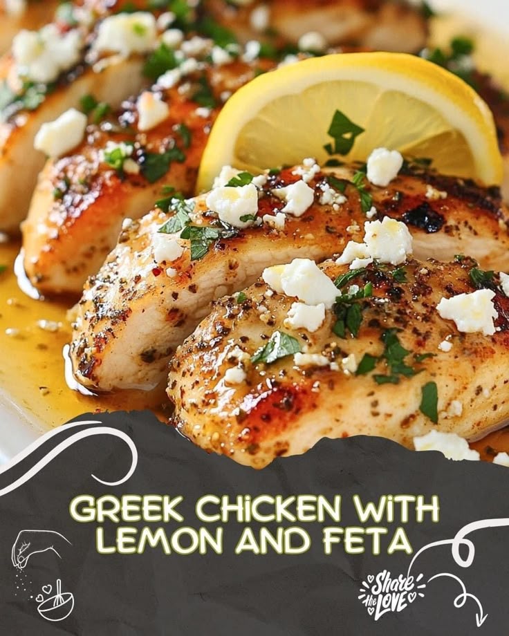 Zesty Greek Chicken with Lemon and Feta: A Flavorful Mediter