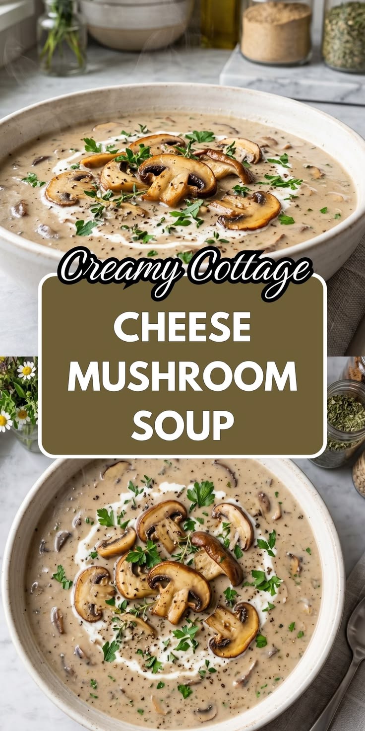 This creamy cottage cheese mushroom soup skips the heavy cre