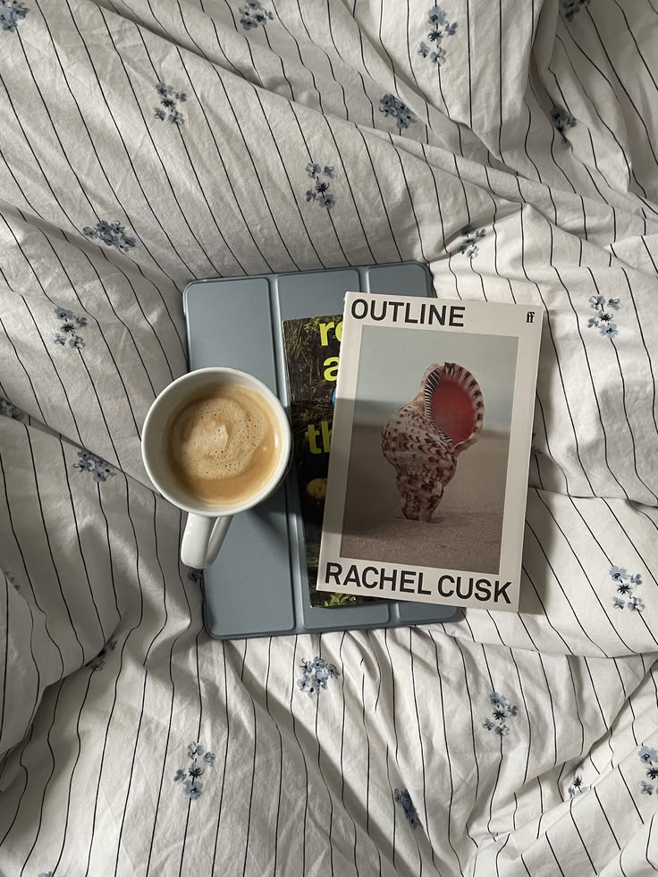 book, outline, summer read, coffee, coffee in bed, morning r