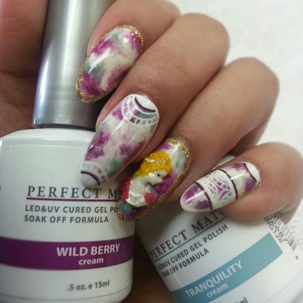 Gel polish marble design