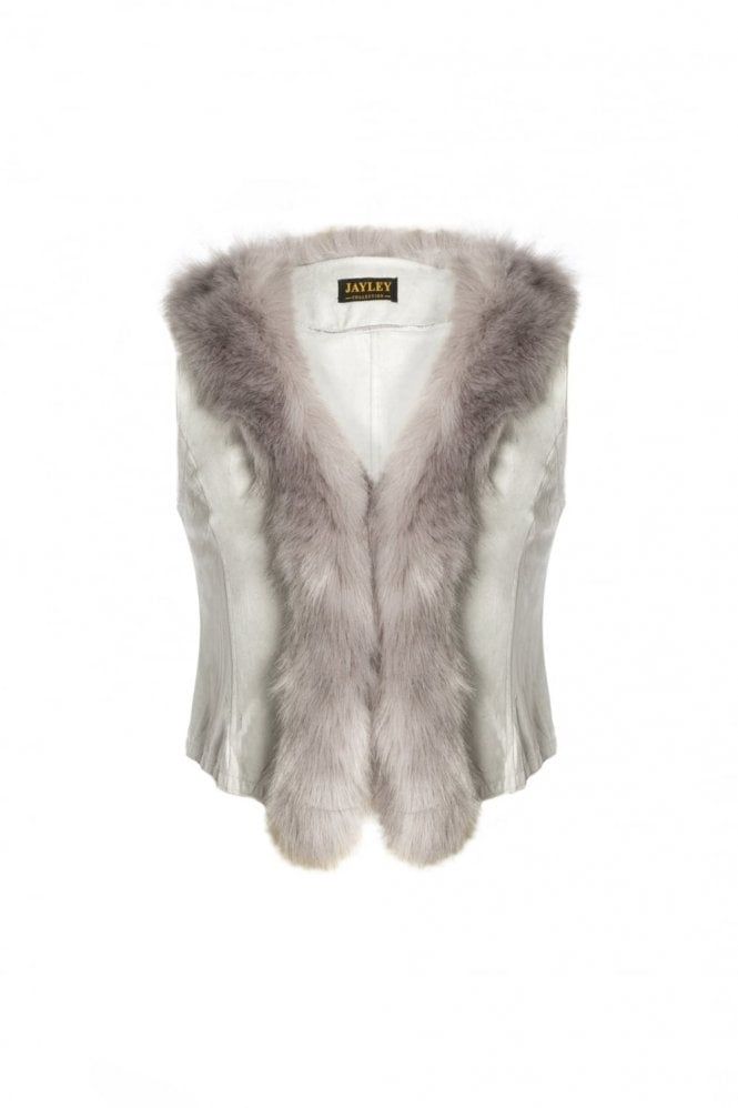An exquisite piece, this faux fur and faux suede gilet is th