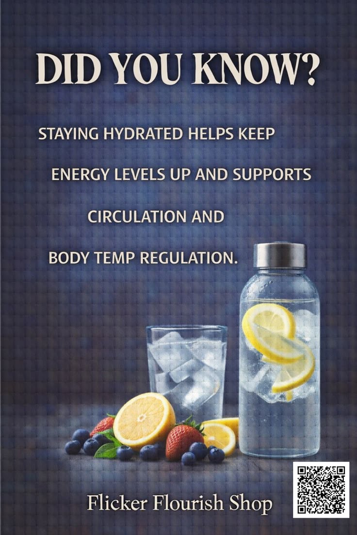 Proper hydration supports circulation, energy levels, and th