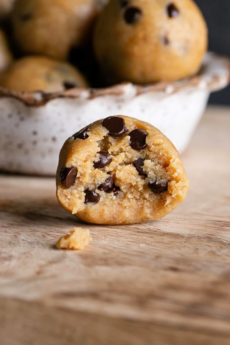 Almond Flour Chocolate Chip Cookie Dough Bites - Healthy Lit