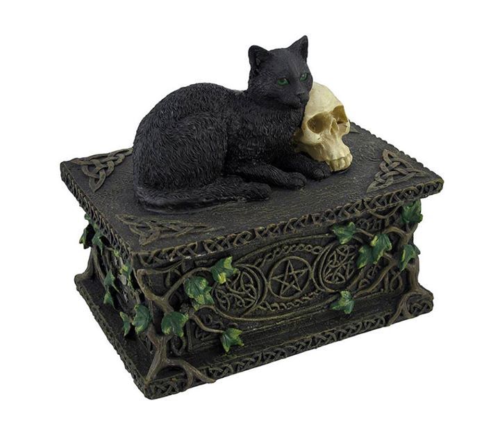 Black Cat with Skull Trinket Box - http://tmblr.co/ZPNP8u1PT