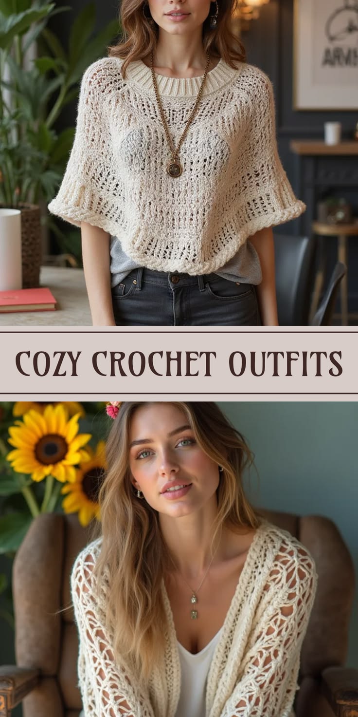 These 25 cozy outfits use free crochet sweater patterns you 