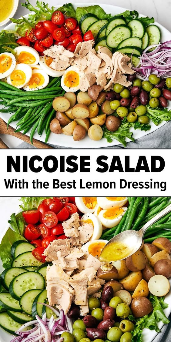 Niçoise salad is a classic French salad piled with fresh Med