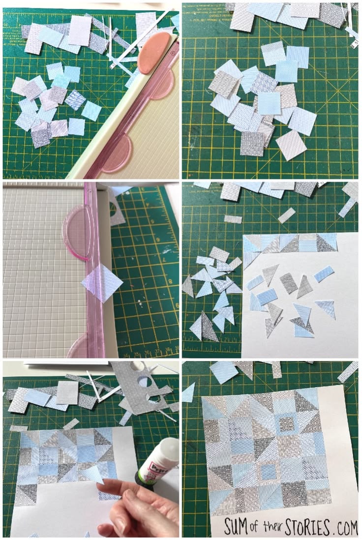 use the insides of old security envelopes to make a geometri