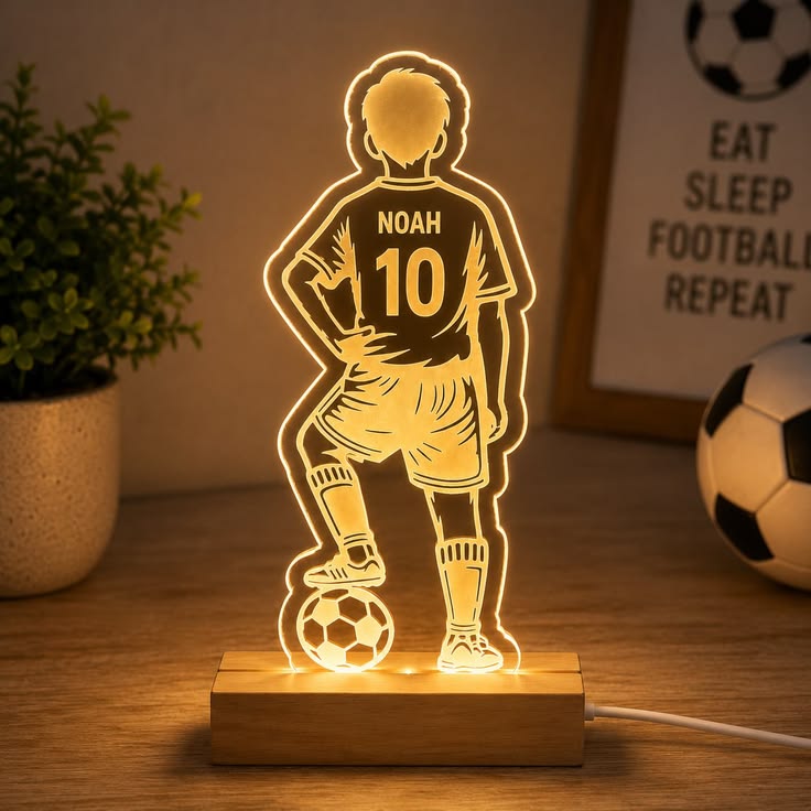 Create a special bedroom light for the football fan in your 