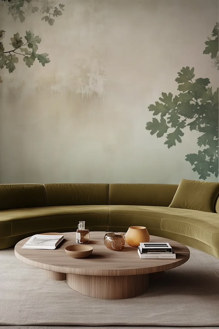 This wallpaper works beautifully with light wood furniture, 