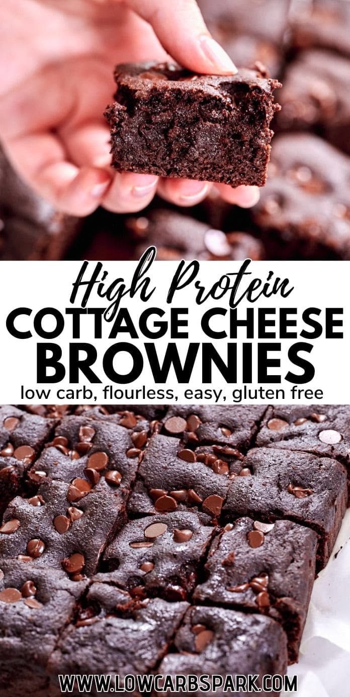 These Cottage Cheese Protein Brownies are rich and chocolate