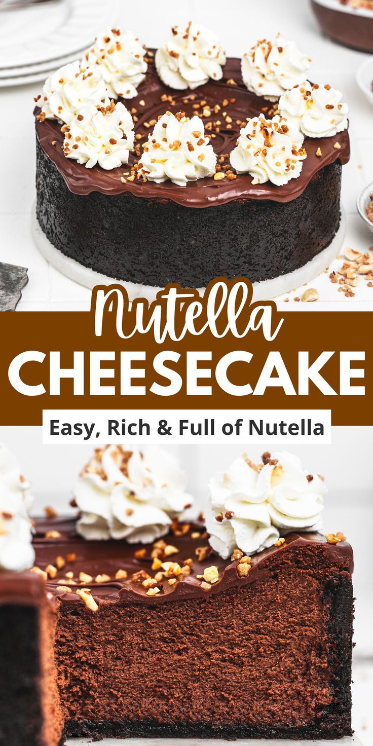 This Nutella cheesecake is rich, creamy, and full of chocola