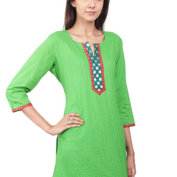 Lime Cotton Kurti2
