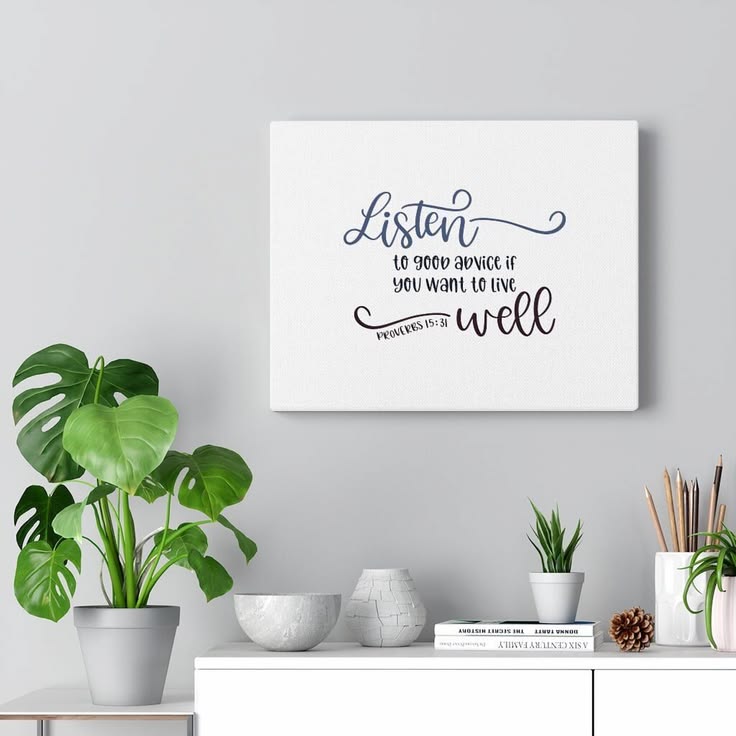 Live Well Proverbs 15:31 - Wrapped Canvas Typography | Wayfa