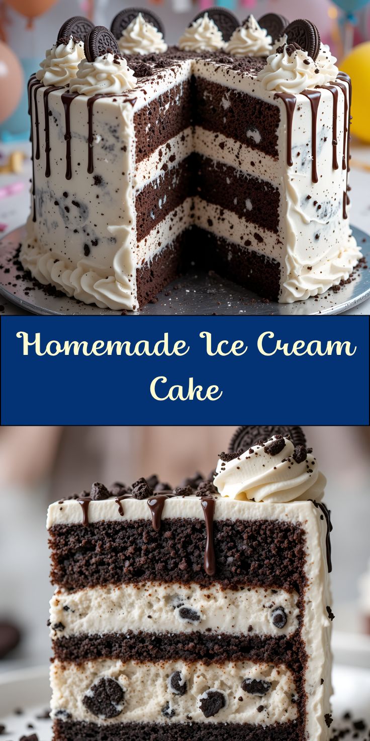 This Homemade Ice Cream Cake recipe layers your favorite ice