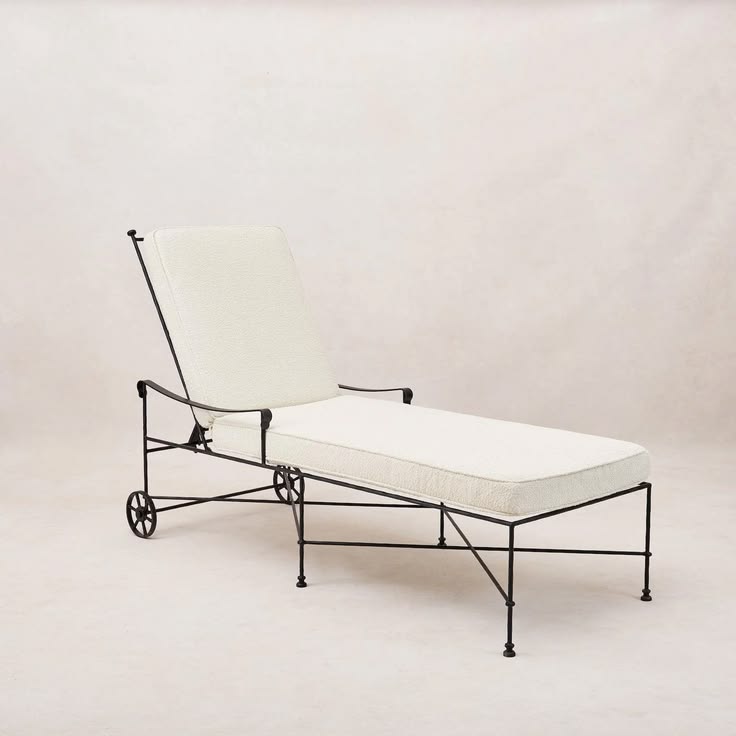 Provence Outdoor Chaise Lounge - Black Frame