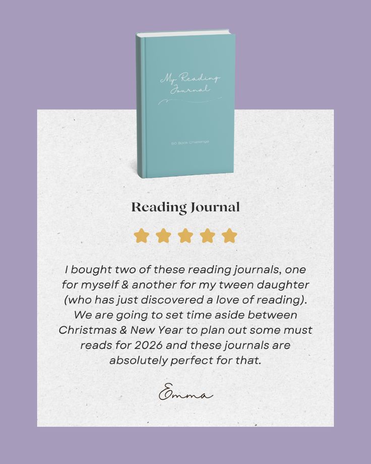 The My Reading Journal is designed to help you:
✨ Track the 