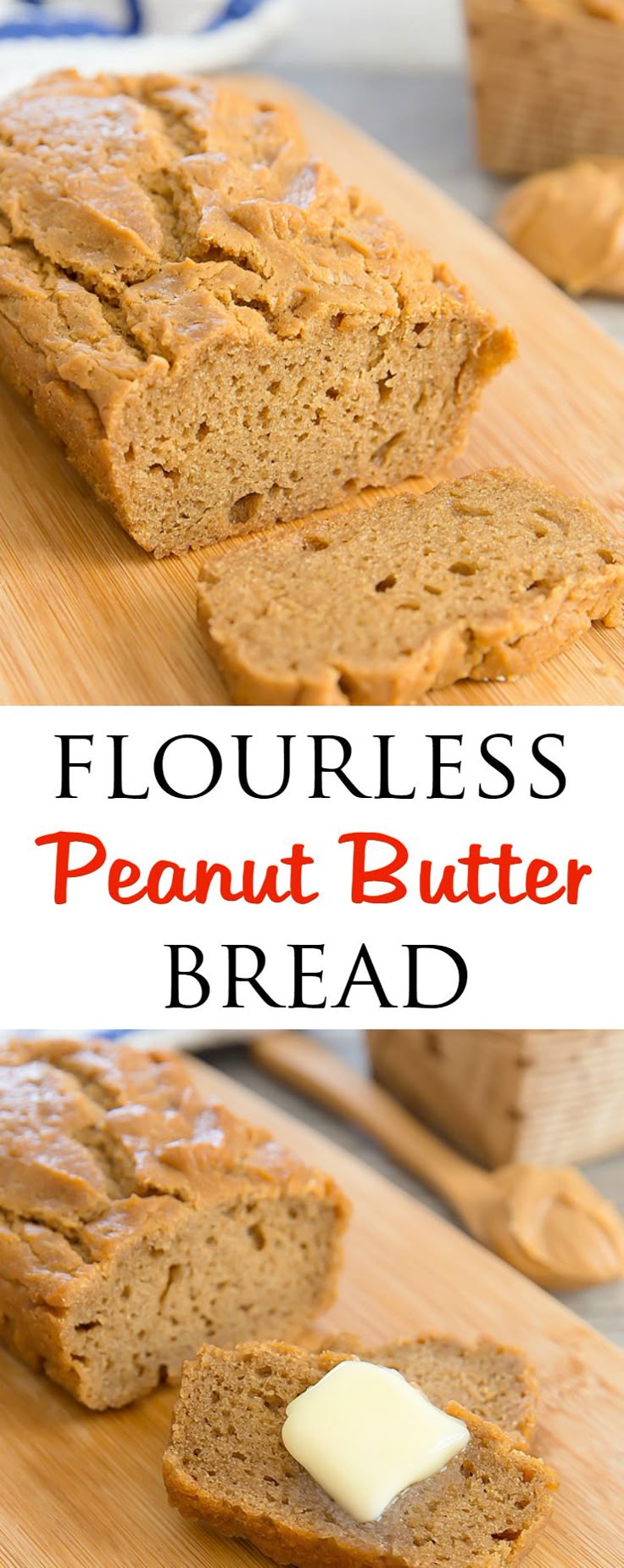 Flourless Peanut Butter Bread. Easy, low carb, gluten free. 