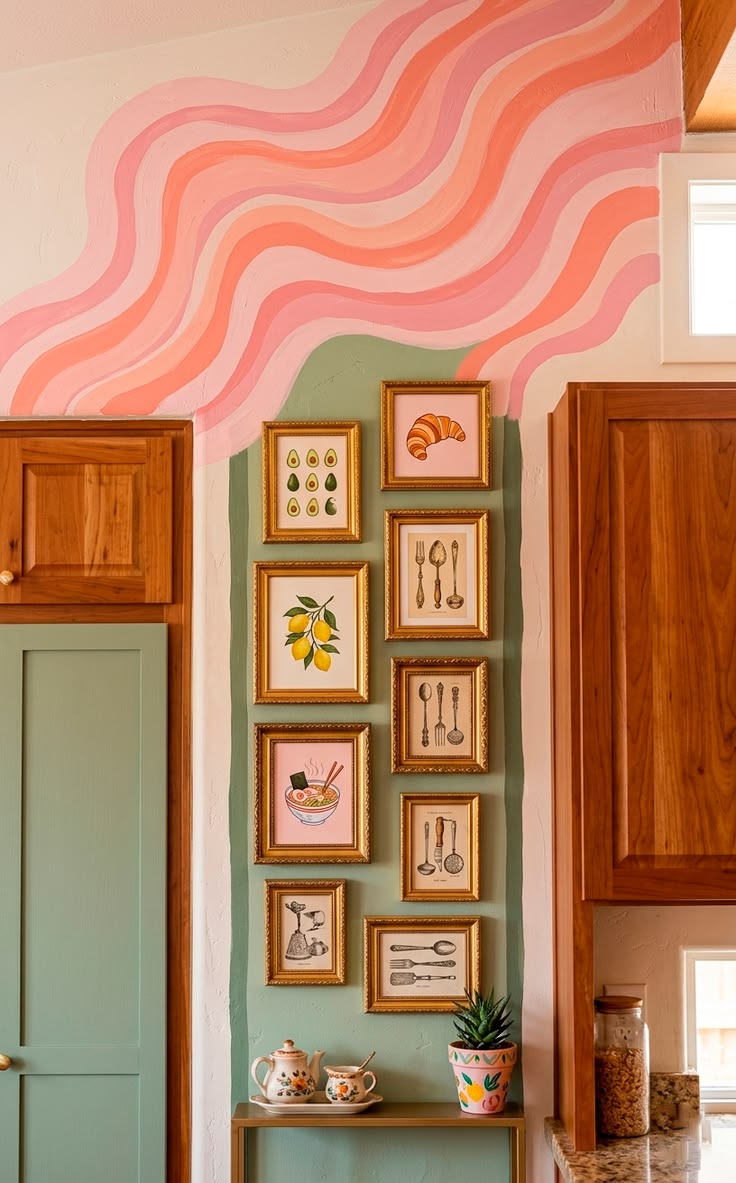 Integrate painted kitchen decor into your home for a unique,