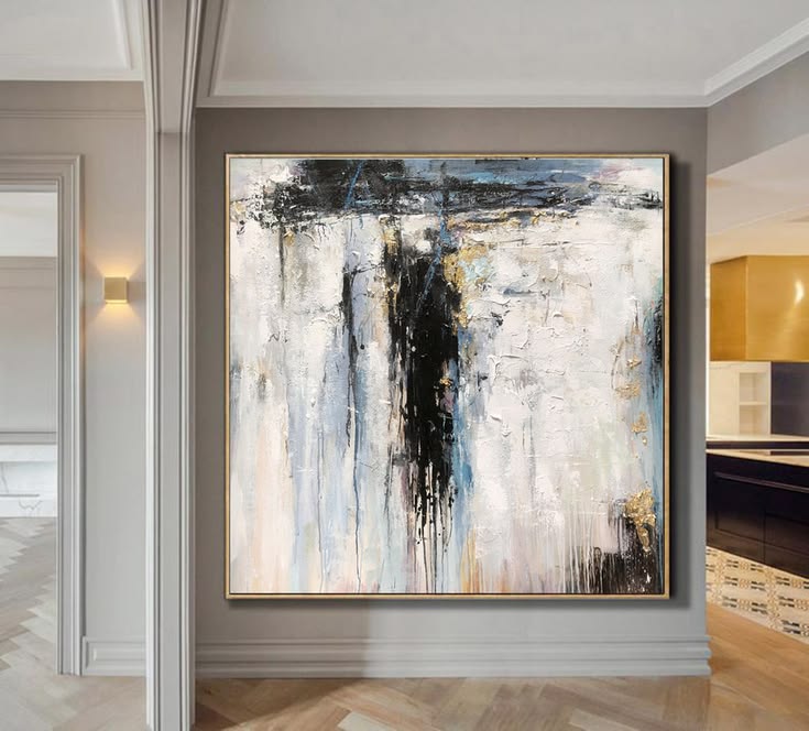 Modern Abstract Textured Wall Art, Large Neutral Canvas Pain