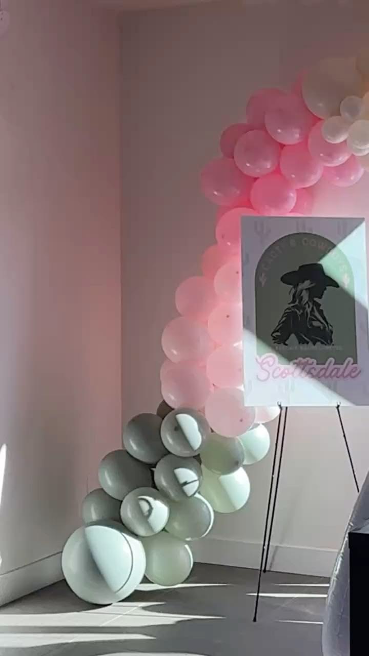 Custom signage and logos. Scottsdale bachelorette setup and 