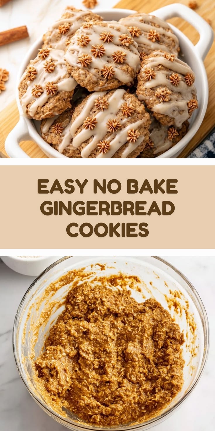 These no bake gingerbread cookies come together in just 15 m