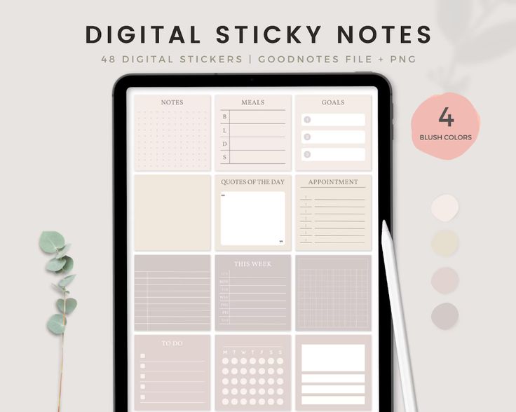 Digital Sticky Notes Functional Sticky Note Neutral | Etsy F