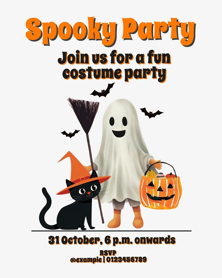 Halloween party Instagram post template, editable spooky des