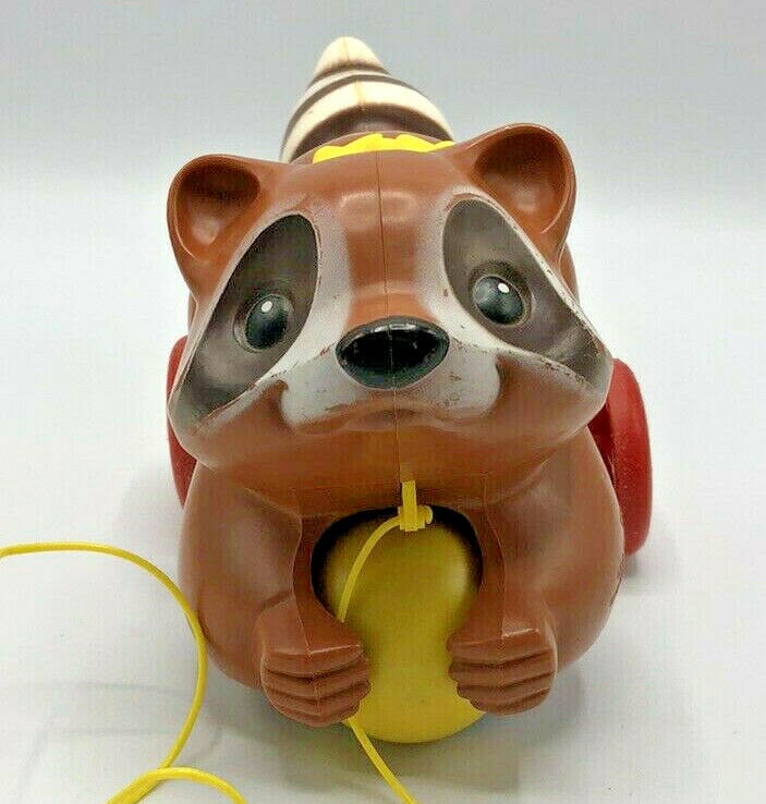 Fisher Price Roly Raccoon Pull Behind Child's Toy 172 From 1