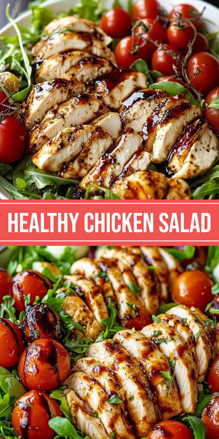 Enjoy a healthy baked marinated chicken salad that feels ind