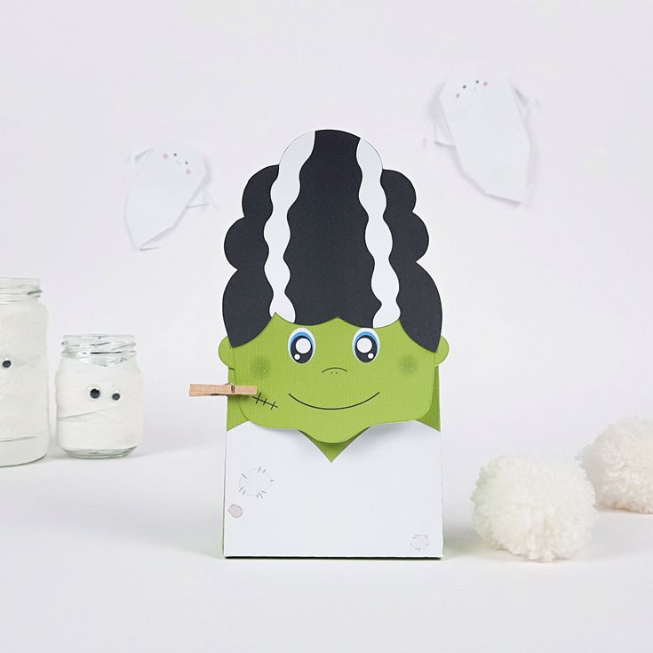 Bride of Frankenstein gift box printable, Favor box, templat