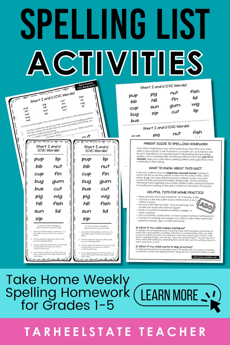 Looking for weekly spelling homework that’s easy to manage a
