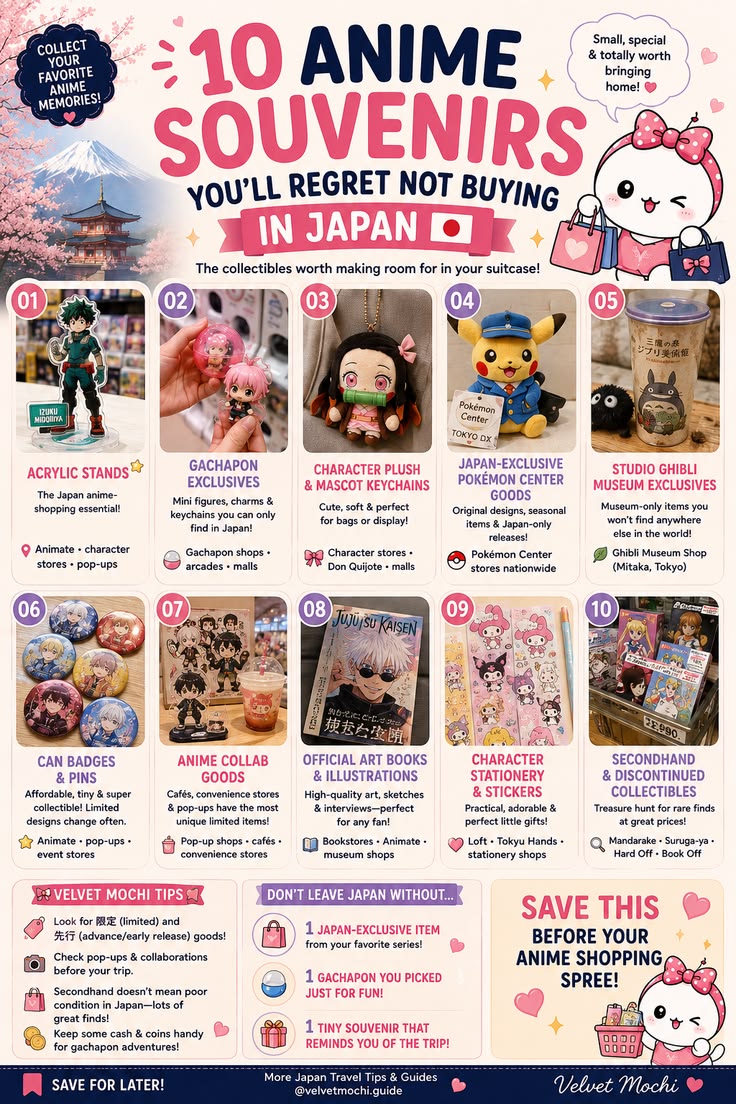 Anime fans, save this before your Japan trip! 🇯🇵✨ From acryl