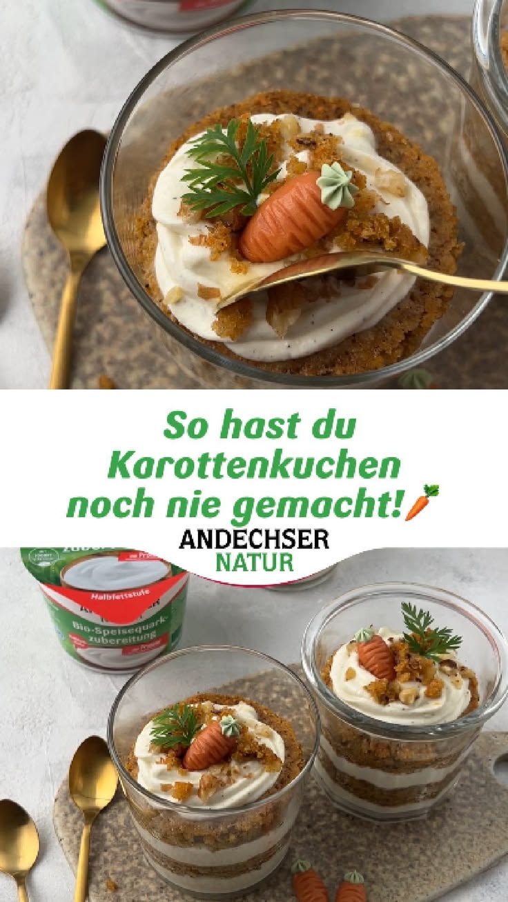 Zutaten: 45 g Walnüsse, 130 g geriebene Karotten, 120 g Milc