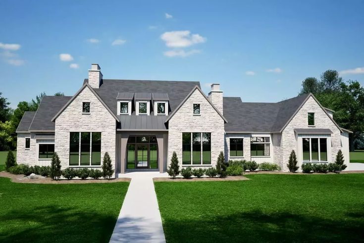This transitional house plan offers you 3,871 square feet of