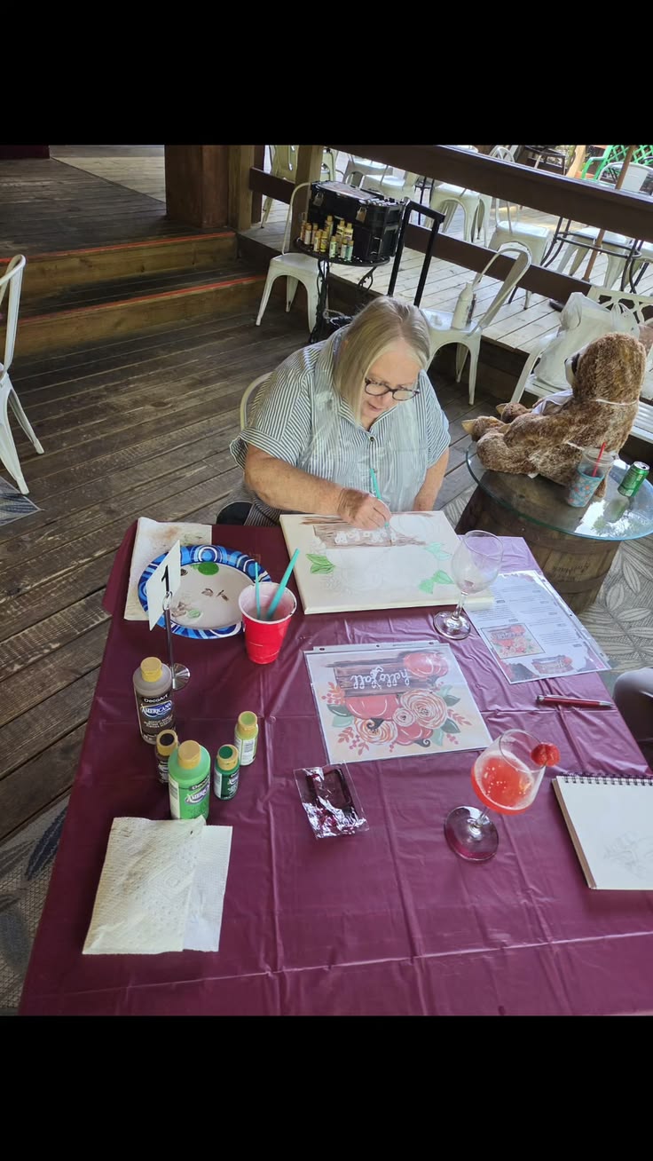 What a Beautiful day to paint on the patio!  Thank you  BoBr