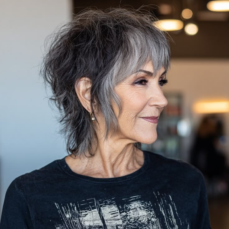 50 Beautiful Mixie Shag Haircuts for Older Women with Short 