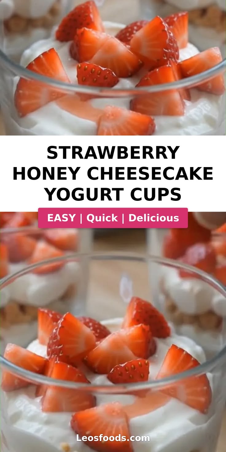 Make high-protein Strawberry Cheesecake Yogurt Cups in 10 mi