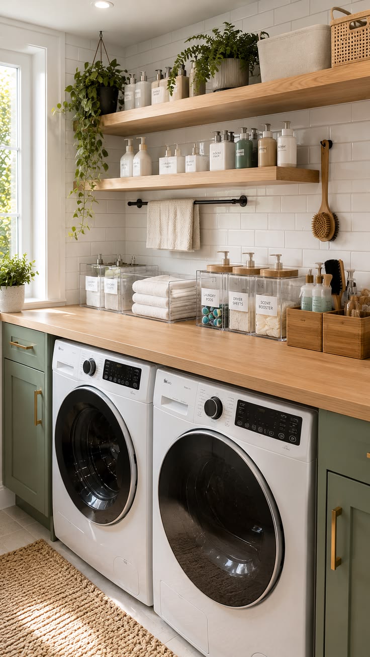 Struggling with a small utility space? This compact laundry 