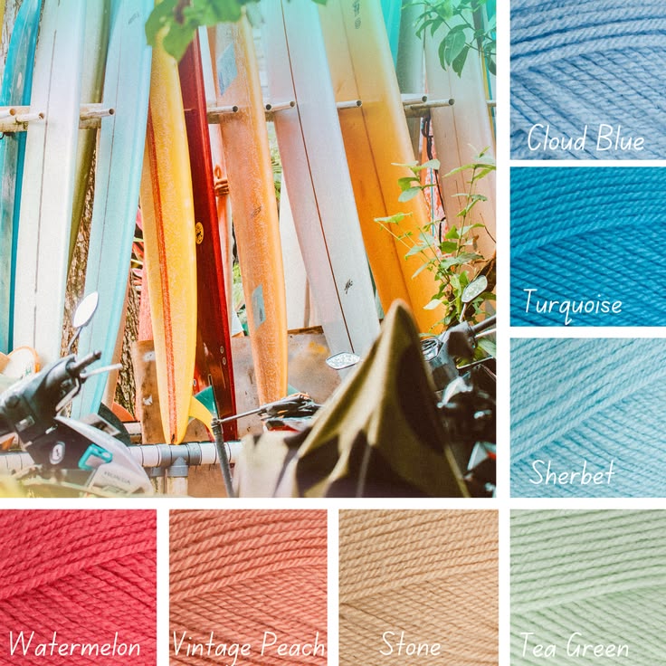 Colorful surfboards become a fresh summer crochet color pale